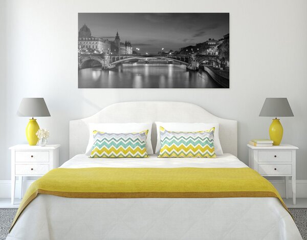 Quadro su tela – Panorama abbagliante di Parigi in bianco e nero