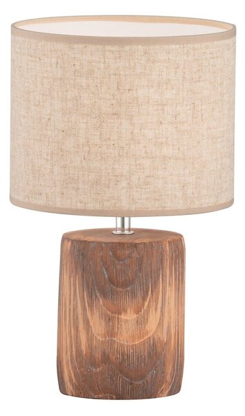 Lampada da tavolo marrone/beige in calcestruzzo con paralume in tessuto (altezza 35 cm) Malik – Fischer & Honsel