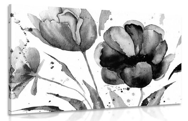 Stampa su tela – Tulipani stupendi in bianco e nero in versione interessante