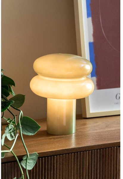 Lampada da tavolo rosa in vetro (altezza totale 24 cm) Incesante – Leitmotiv