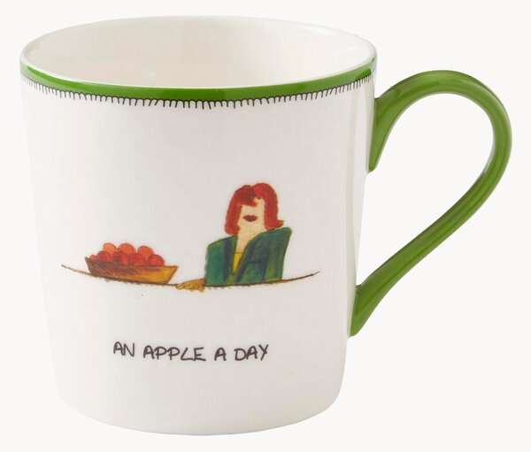 Tazza in Fine Bone China Doodles Apple a Day