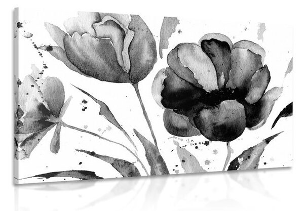 Stampa su tela – Tulipani stupendi in bianco e nero in versione interessante