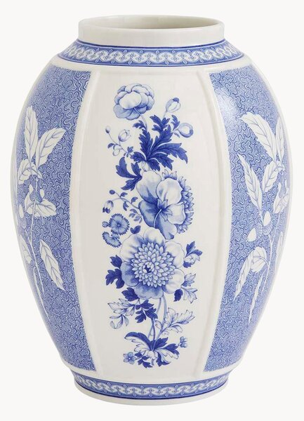 Vaso in porcellana Blue Italian British Flowers, alt. 26 cm