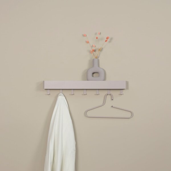 Attaccapanni da parete grigio tortora in metallo con scaffale 72 cm Dax Play – Spinder Design