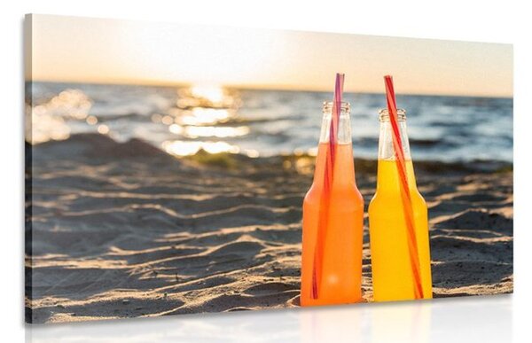 Quadro su tela – Bevanda rinfrescante sulla spiaggia