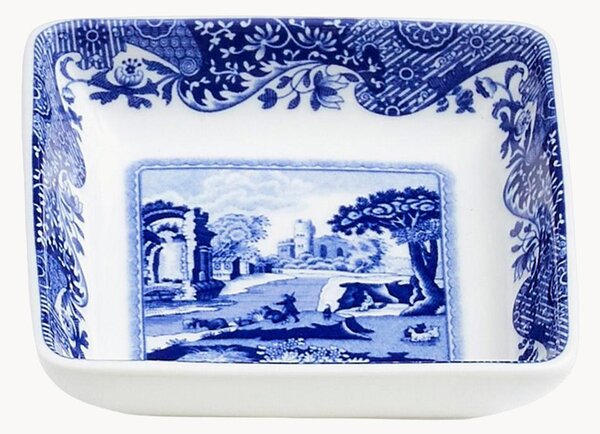 Set di 4 piatti quadrati in porcellana Blue Italian