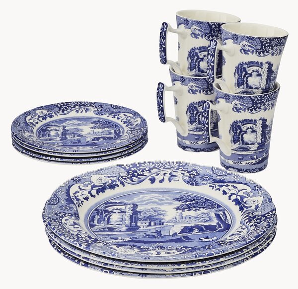 Set di piatti Blue Italian 12 pz