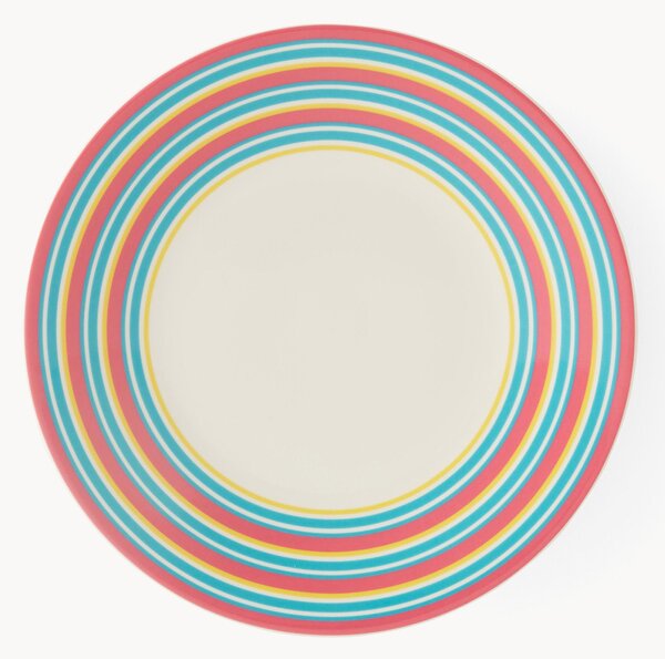 Set di 4 piatti da colazione in Fine China Calypso Stripe