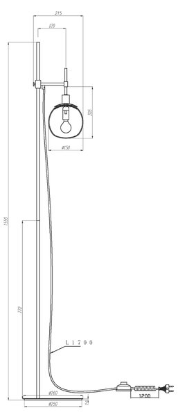 Piantana Contemporanea Erich Struttura In Metallo Nichel 1 Luce
