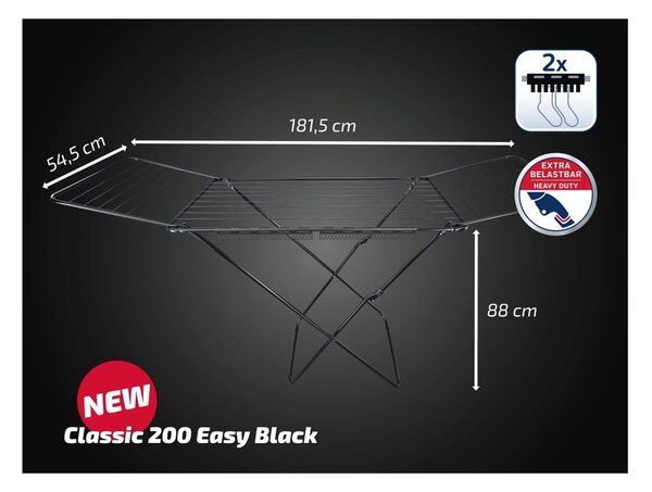 Stendino nero 20 m Classic 200 Easy – LEIFHEIT
