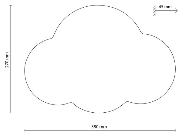 TK Lighting Applique Cloud, beige, acciaio, luce indiretta, 38 x 27 cm