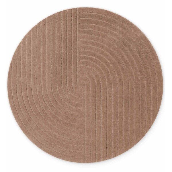 Tappeto rotondo beige in lana tessuto a mano ø 200 cm Arcura – Vikosa