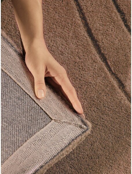 Tappeto rotondo beige in lana tessuto a mano ø 200 cm Arcura – Vikosa