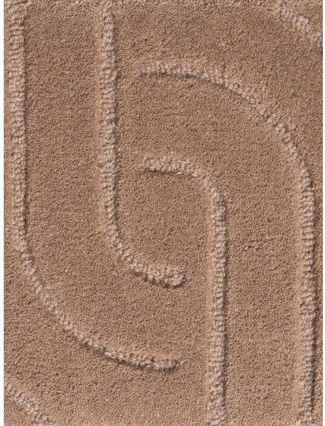 Tappeto rotondo beige in lana tessuto a mano ø 200 cm Arcura – Vikosa