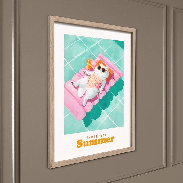 Dipinto stampato con cornice inclusa 30x40 cm Purrrfect – Styler