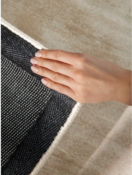 Tappeto avorio in viscosa tessuto a mano 160x230 cm Noemi – Vikosa