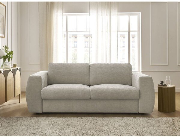 Divano beige per il riposo quotidiano/allungabile con rivestimento in ciniglia 240 cm Hugo – Bobochic Paris