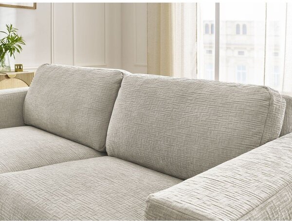 Divano beige per il riposo quotidiano/allungabile con rivestimento in ciniglia 240 cm Hugo – Bobochic Paris
