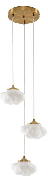 Lampada a sospensione Lindby, Piatra, dimmerabile, Bianco, Soggiorno, Vetro, Moderno