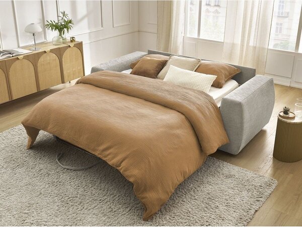 Divano beige per il riposo quotidiano/allungabile con rivestimento in ciniglia 240 cm Hugo – Bobochic Paris