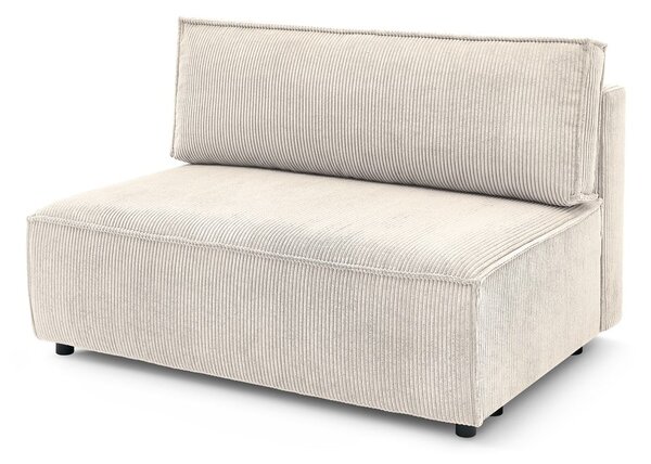 Modulo divano in velluto a coste color crema, pezzo centrale Nihad modular - Bobochic Paris