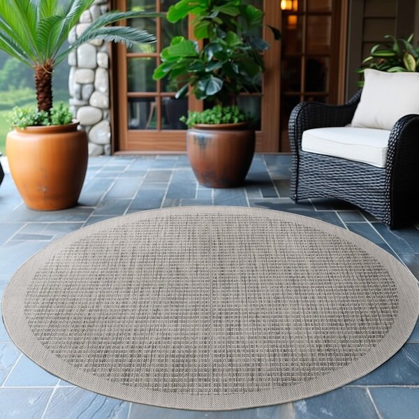 Tappeto grigio rotondo per esterni ø 120 cm Giza - Ayyildiz Carpets