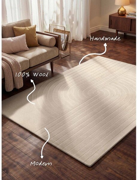 Tappeto color crema in lana tessuto a mano 160x230 cm Arcura – Vikosa