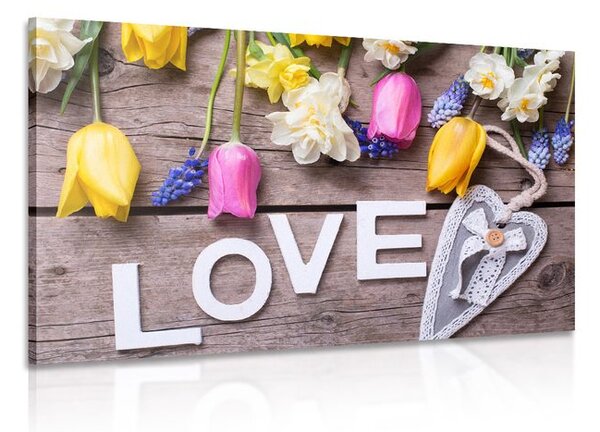 Stampa su tela – Con scritta Love