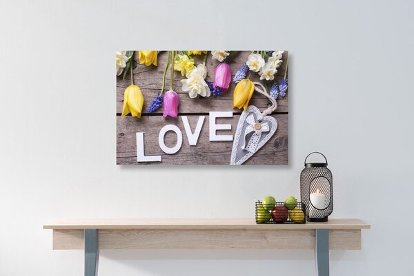Stampa su tela – Con scritta Love