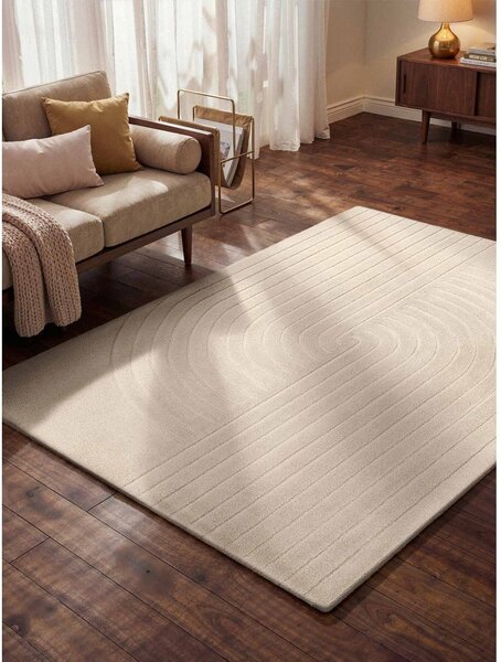 Tappeto color crema in lana tessuto a mano 160x230 cm Arcura – Vikosa