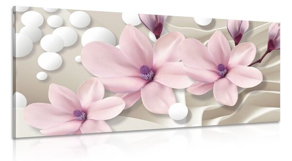 Stampa su tela – Magnolia su sfondo astratto