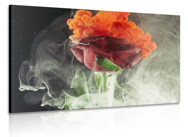 Stampa su tela – Rose con elementi astratti