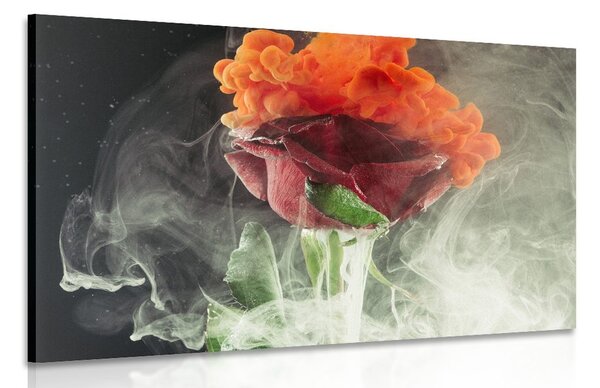 Stampa su tela – Rose con elementi astratti