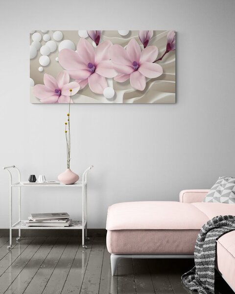 Stampa su tela – Magnolia su sfondo astratto