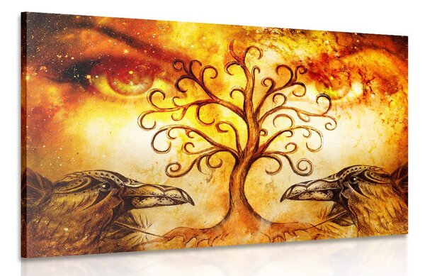 Stampa su tela – Albero della vita con corvi