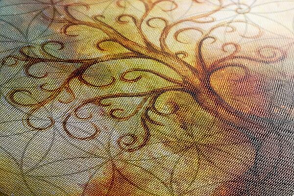 Stampa su tela – Albero con fiore della vita