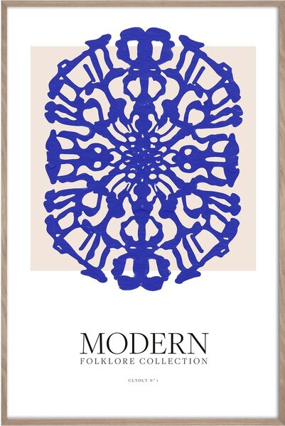 Dipinto stampato con cornice inclusa 60x90 cm Blue Folklore – Styler