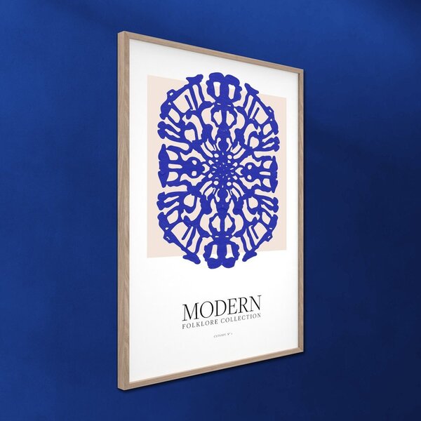 Dipinto stampato con cornice inclusa 60x90 cm Blue Folklore – Styler