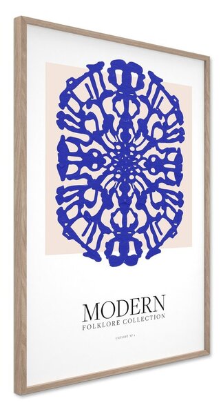 Dipinto stampato con cornice inclusa 60x90 cm Blue Folklore – Styler