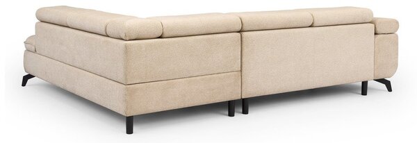Divano angolare beige (con penisola a destra/a L) con rivestimento in ciniglia Marbeya – Ropez