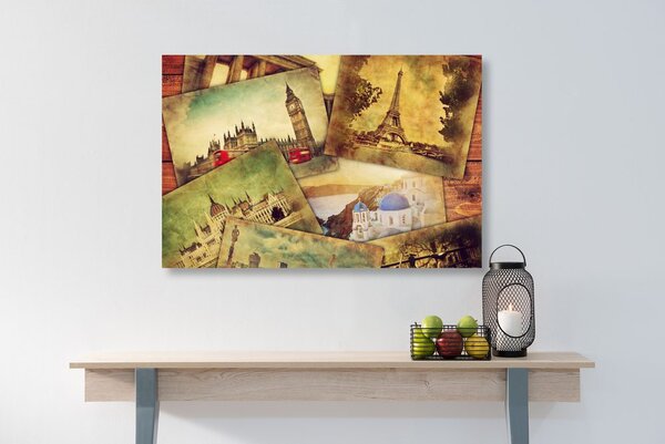 Quadro su tela – Cartolina di metropoli mondiali