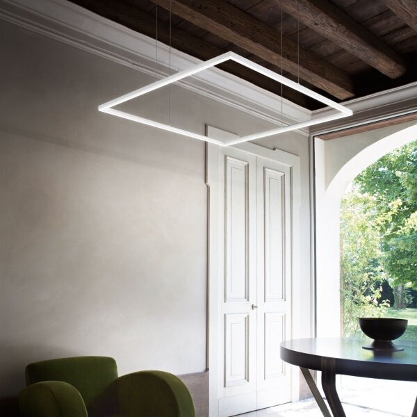 Ideal Lux - Lampadario LED sospeso su cavo ORACLE SLIM LED/44W/230V 3000K 70x70 cm bianco