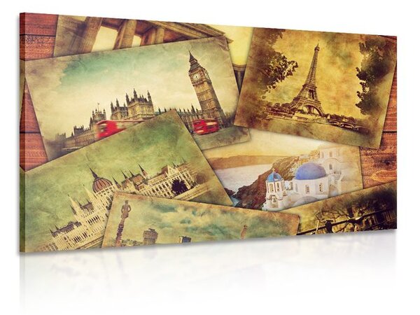Quadro su tela – Cartolina di metropoli mondiali