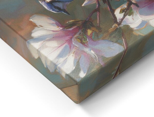 Dipinto stampato dipinto su tela 32x32 cm Bluejay & Blossom – Styler
