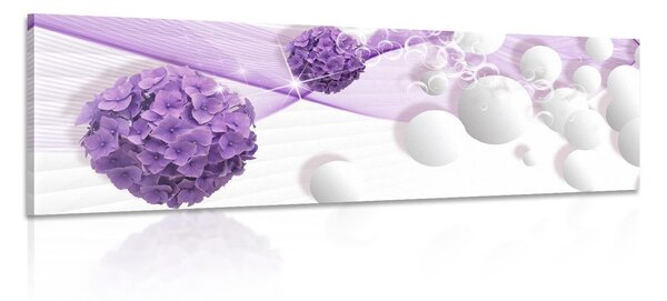 Quadro su tela – Fiori con sfondo astratto