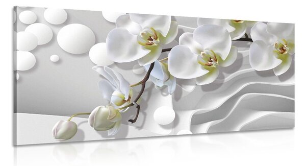 Quadro su tela – Orchidea su sfondo astratto