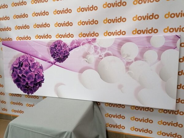Quadro su tela – Fiori con sfondo astratto