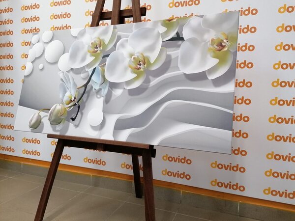 Quadro su tela – Orchidea su sfondo astratto