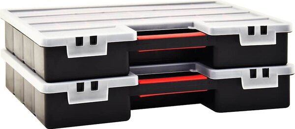 Scatole Assortimento 2 pz con Divisori 460x325x80mm in Plastica