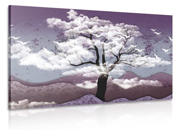 Stampa su tela – Albero immerso nelle nuvole